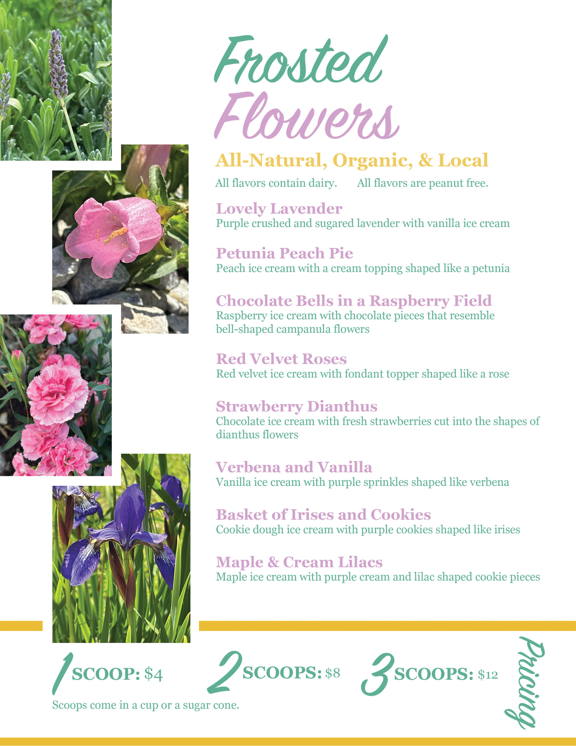 Frosted Flowers Menu